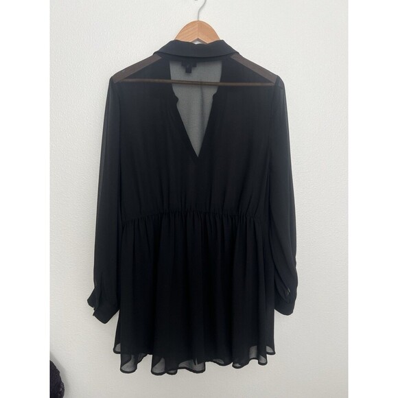 Torrid Babydoll Georgette Long Sleeve Blouse Sheer Empire Waist Whimsigoth Flow - Picture 9 of 11